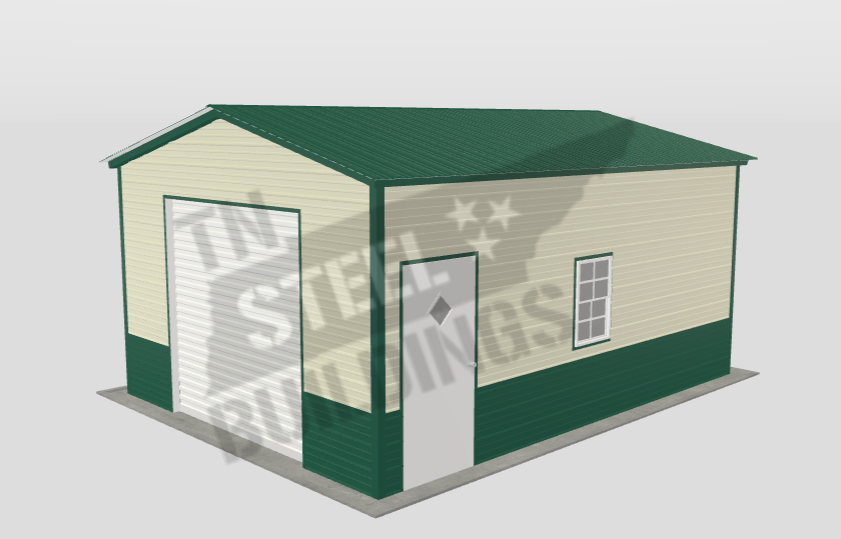 Enclosed metal garages offering secure vehicle storage and protection from all weather conditions.