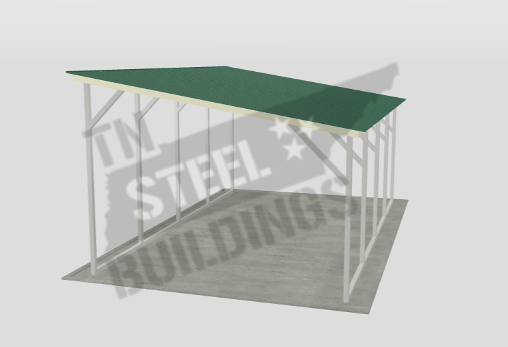 Economical design with a single slope roof, perfect for lean-to applications or against existing structures.